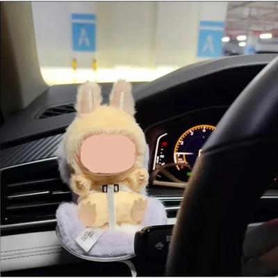 Mini Plush Doll Safety Seat Kawaii Labubu Idol Kpop Doll Plush Seat Car Air Aromatreatment Decoration Car Ornament Gifts
