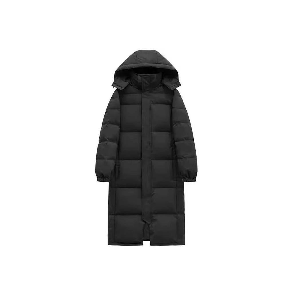Chinese opera art test winter white duck down jacket for men and women super long over the knee thickened new couple down jacket for women