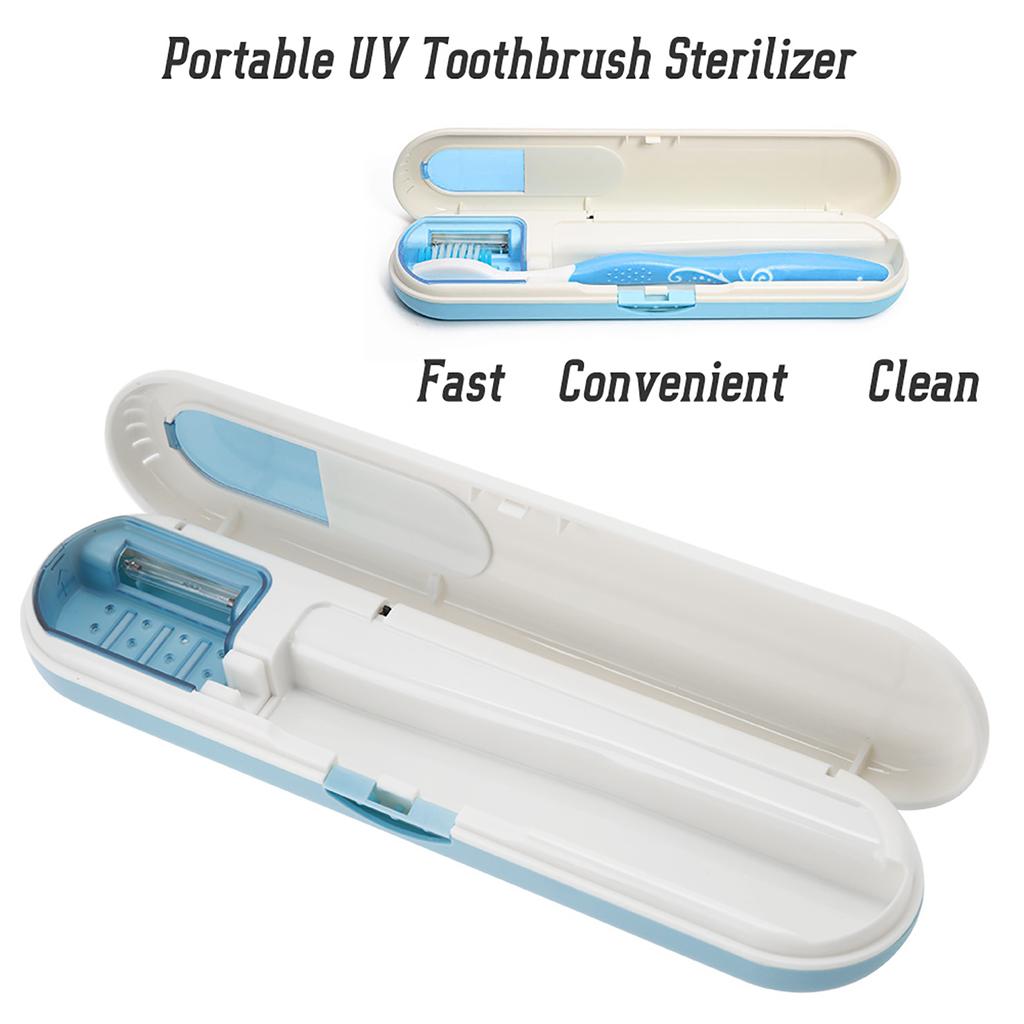 UV Toothbrush Sterilizer Box Portable Toothbrush Head Clean Disinfection Sanitizer Blue