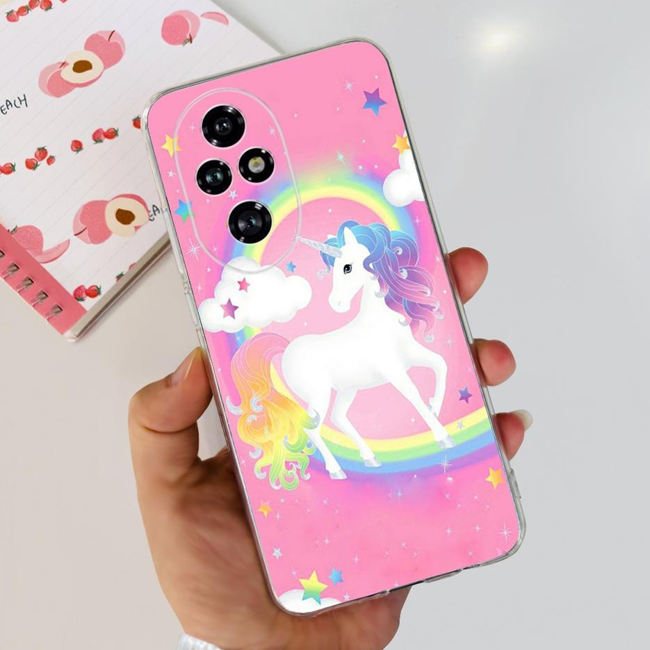 For Honor 200 Pro Case ELP-AN00 Cute Cat Painted Cover Clear Silicone Phone Case For Honor 200 Lite Honor200 Pro Soft TPU Fundas