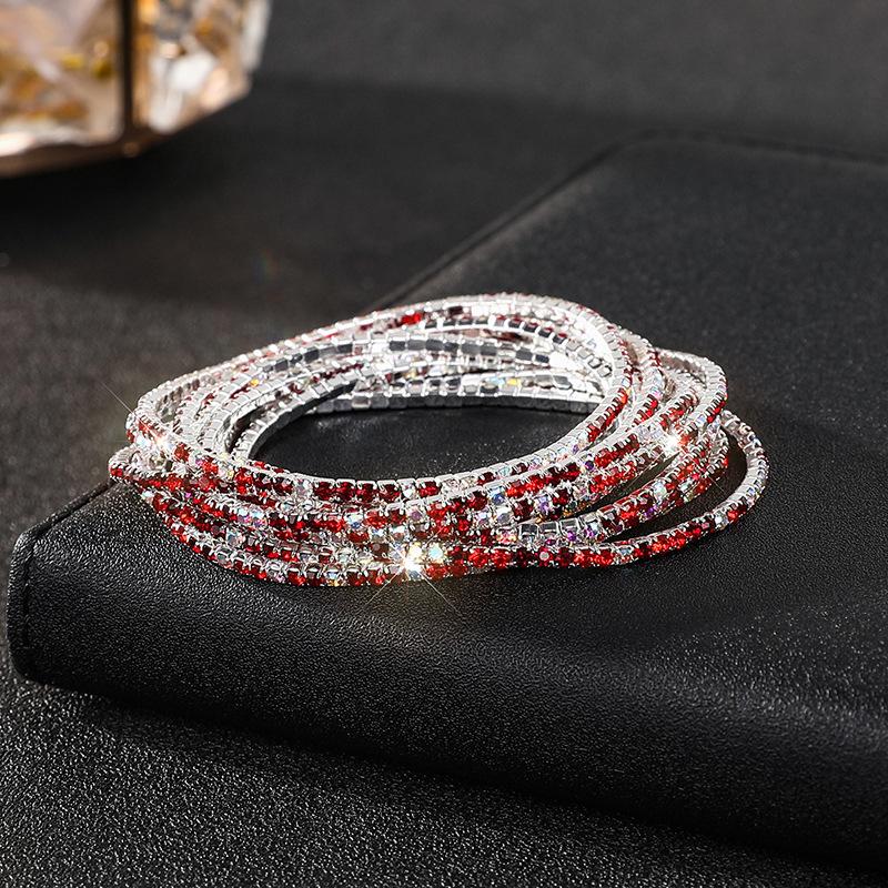 Diamond Elastic Bracelet Color Zircon Rhinestone Claw Chain Crystal Bracelet Gemstone Full Diamond Jewelry