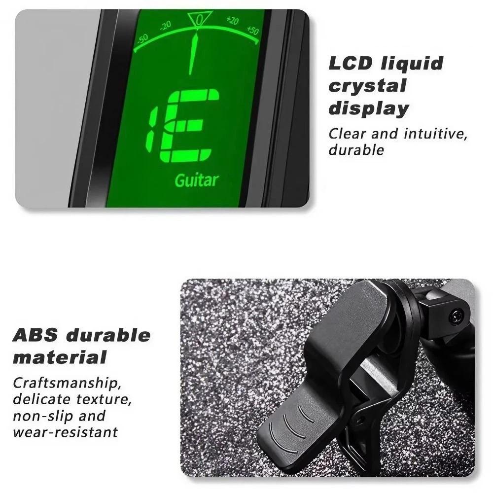 Mini String Instruments Tuner LCD Display Digital Instrument Tuner for Ukulele Bass Violin Banjo