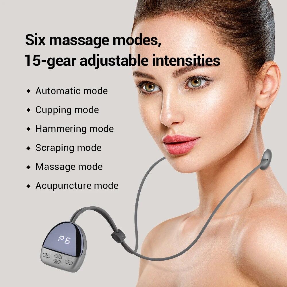 Hanging Micro-current Neck Massager Mini Pulse Cervical Spine Shoulder Massager Hot Compress Cervical Neck Relaxation Massager