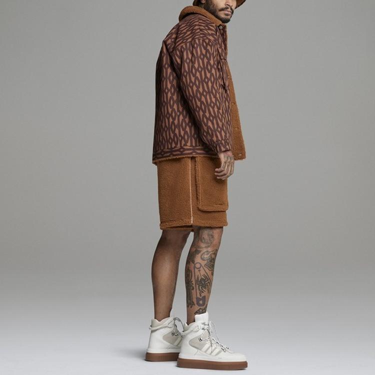 Adidas Originals X Ivy Park Clover Pattern Print Casual Jacket Men Outerwear Red Brown HB8438