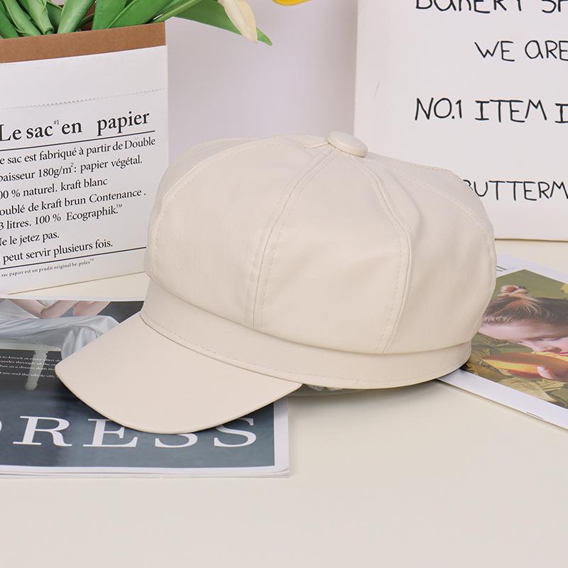 Temperament octagonal pumpkin hat literary style painter hat autumn cap octagonal hat big brim