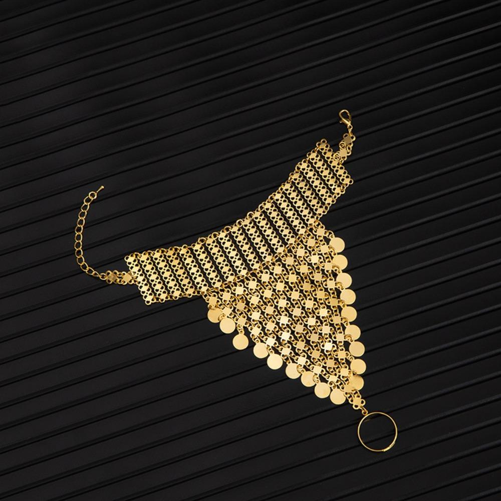 Thai Golden Tassels Bracelet Multi Layer Hollow Geometric Bracelet  Cultural Events Style 1