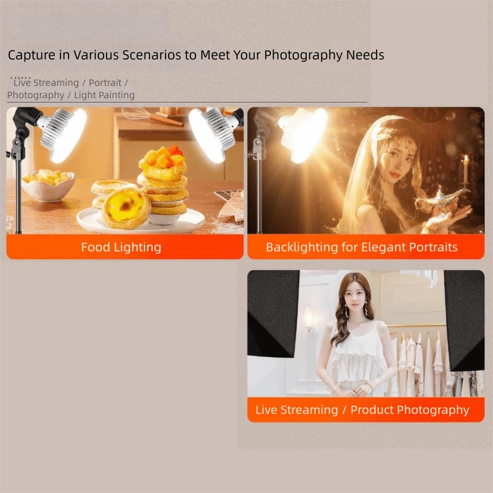 85W 110~220V LED Light Bulb 3000K-6500K Warm/White/Warm White Light Photography Lamp Bulb E27 Mount With Remote Control