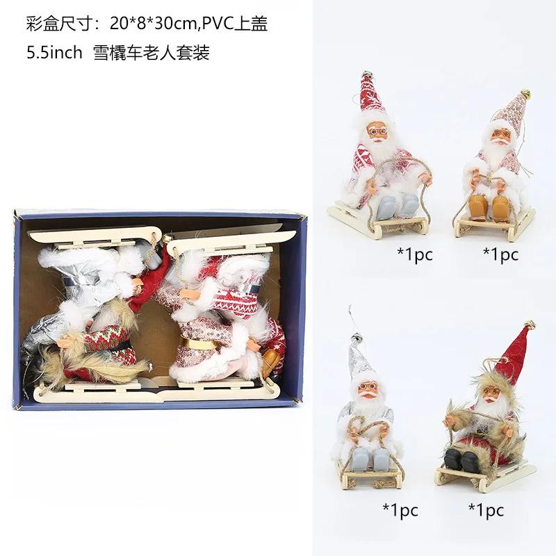 5 Stück/4 Stück Weihnachtsmann Anhänger Set Farbkarton geeignet für Weihnachtsbaum Anhänger Dekoration, Party um Gästen ein kleines Geschenk zu senden