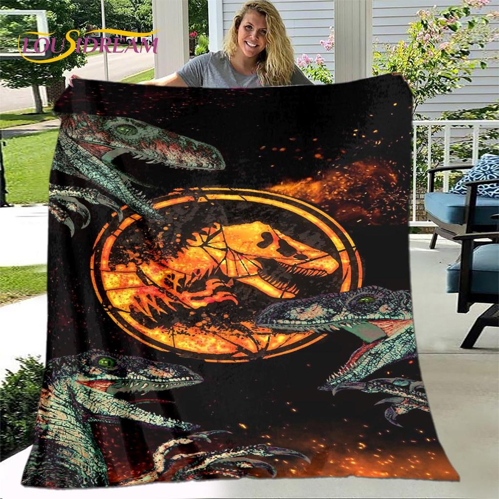New Cartoon Jurassic Park Blanket,Flannel Blanket Throw Blanket,Soft Warm Blanket for Living Room Bedroom Beds Sofa Decor Gift
