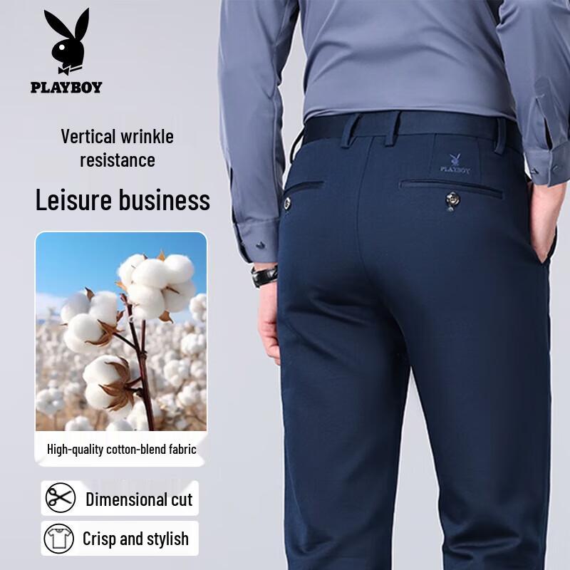 

Playboy Men s Premium Embroidered Straight-Leg Casual Pants 35