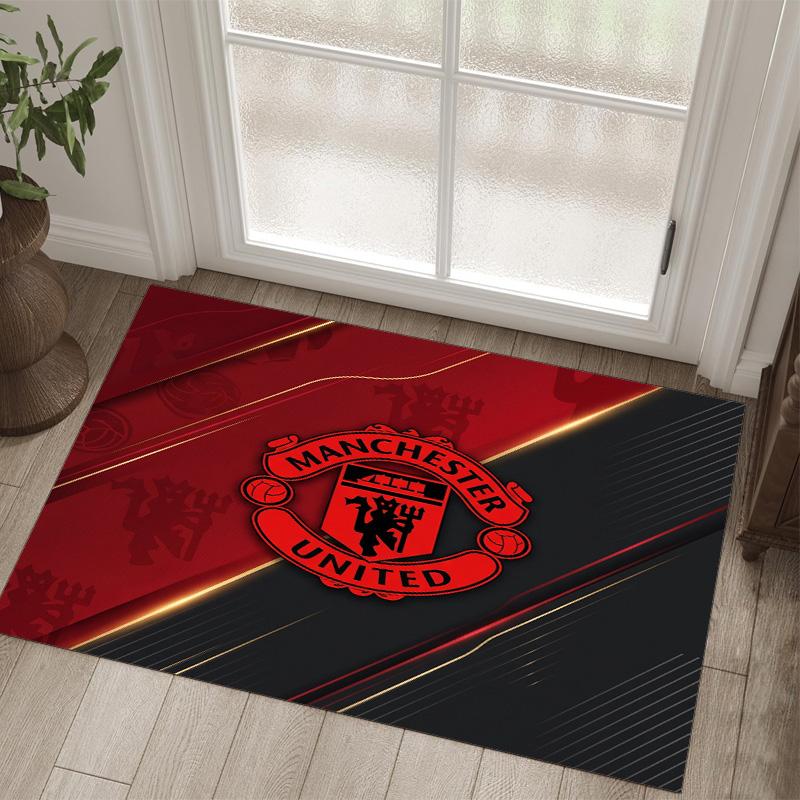Manchester United Design Crystal Velvet Carpet Cozy Non?Slip Printed Rug For Bedroom Living Room Entrance