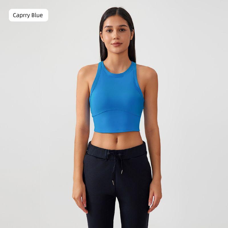 

Lu Same Sports Vest Women s Summer Thin Detachable Chest Pad Breast Holding Non-Running Cup Bubble Wrap Sports Intimates 2XL Caprry Blue
