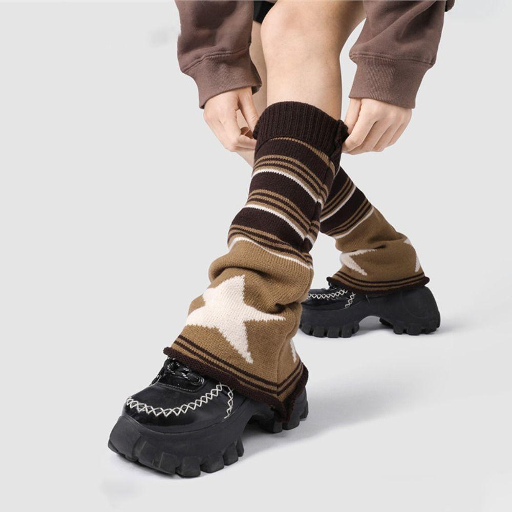 Knitted Leg Warmers Keep Warm Gothic Y2K Stockings Harajuku Boot Cuffs Cover Stockings  Gift
