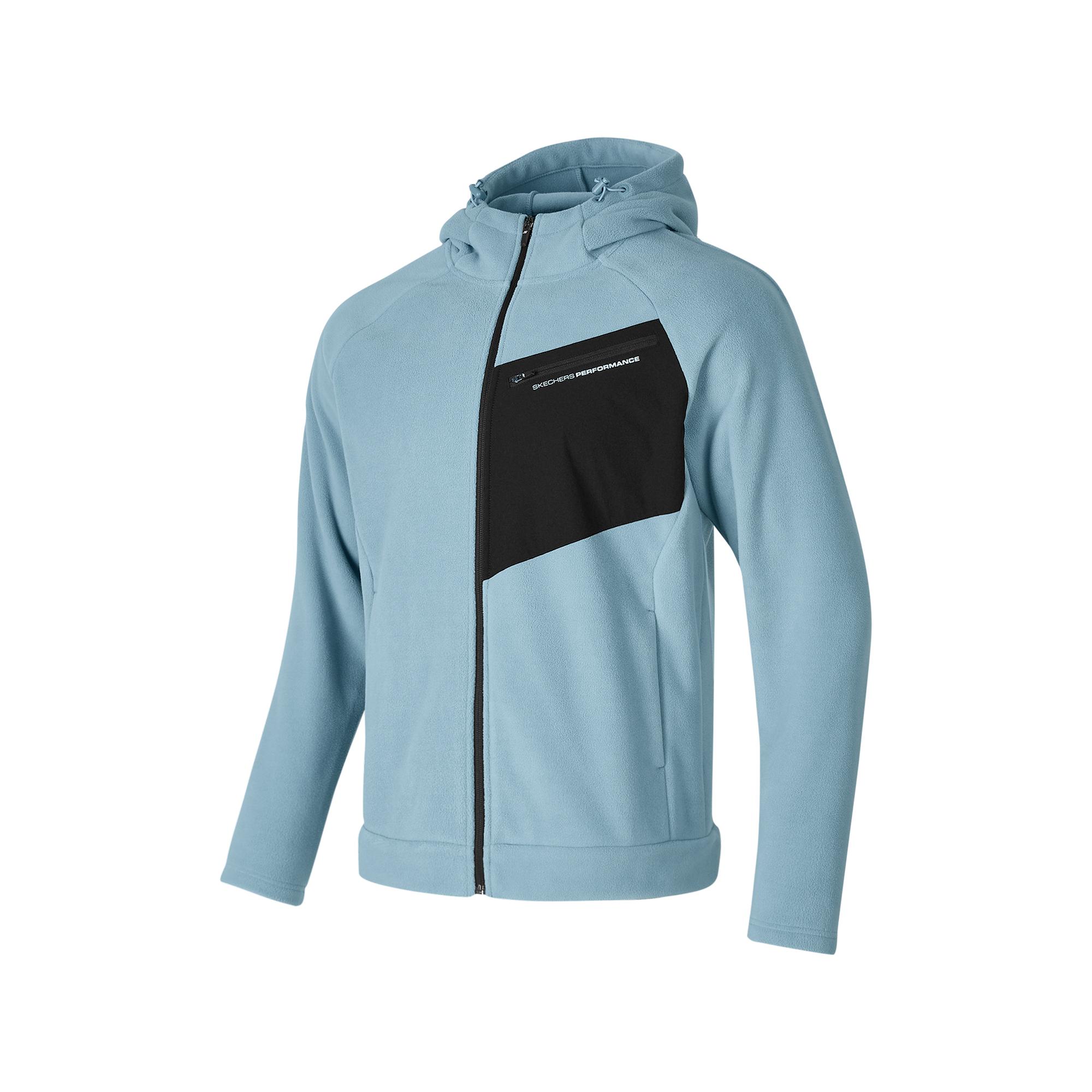 Skechers Soft And Comfortable Hooded Zip-Up Long Sleeve Jacket Men jackets Blue P424M132-01N9 S