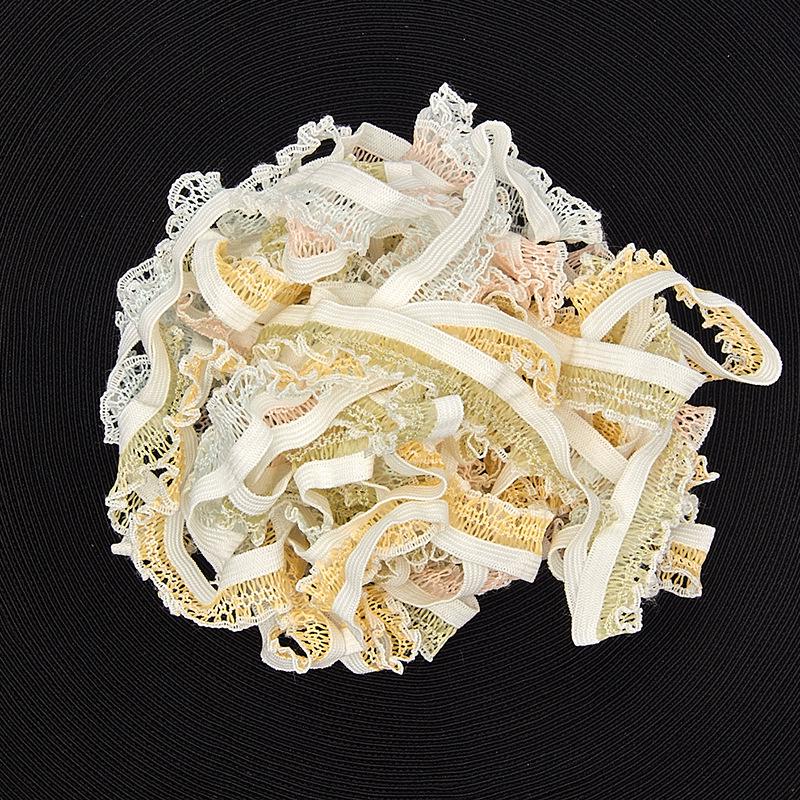 1.5cm Lace Ruffle Bath Puff & Headband Set with Elastic Webbing