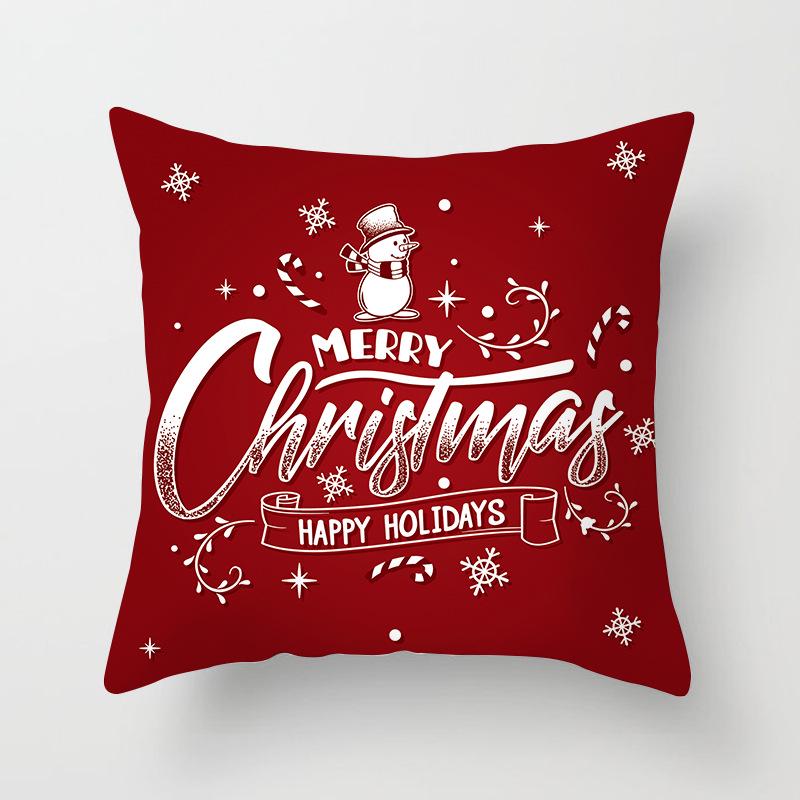 Merry Christmas and Happy New Year Decorative Pillow Cover Sofa Car Office Seat Cushion  Bedroom Room Home Decoration