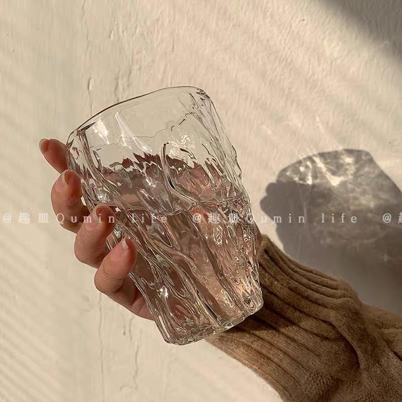 Glass Water Cup Twist Fold Cup Household Unique Fruit Juice Tea Cup Lovely Beer Cup Ins Style Advanced Simple Korean Milk Cup