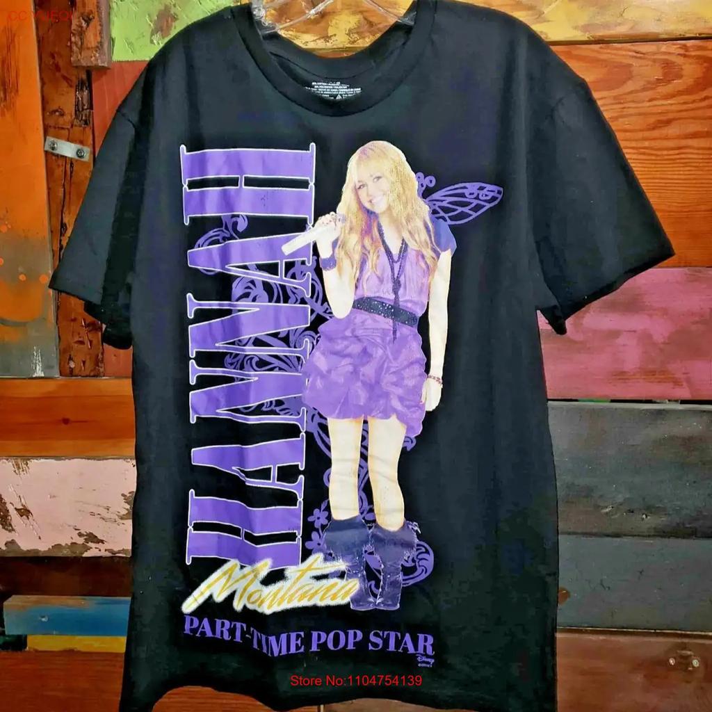 Hannah Montana T Shirt Unisex s Large Y2K Miley Cyrus Part Time Pop Star vintage Washed streetwear homme Stretched Comfortable