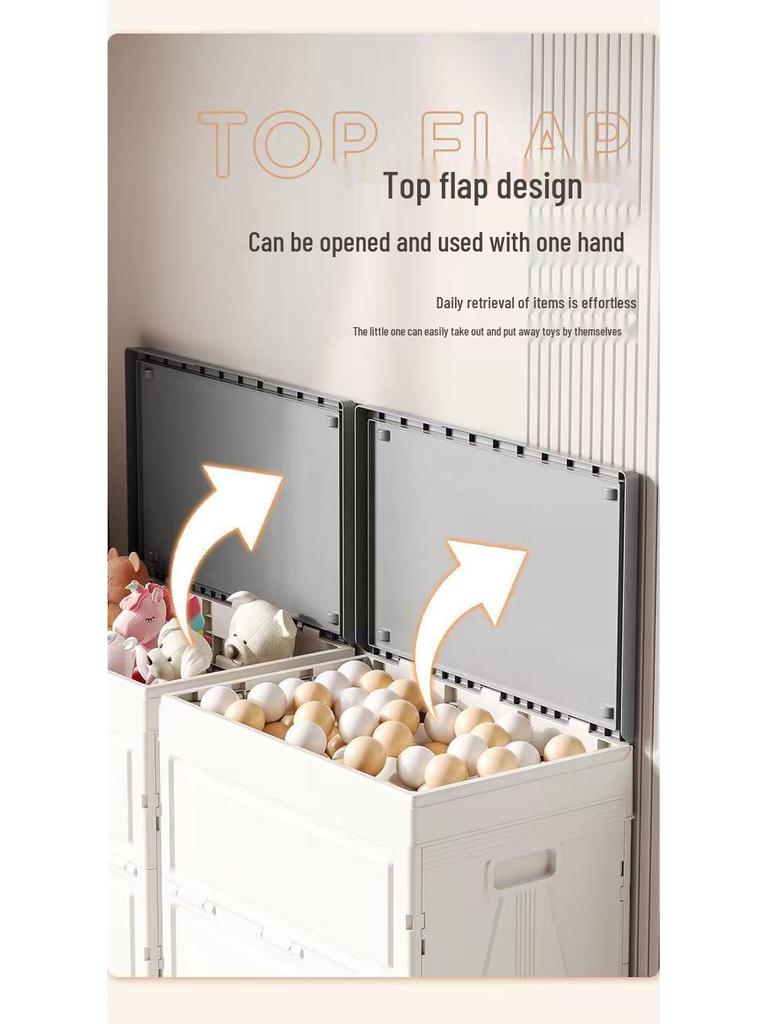 Three-Second Foldable Storage Box with Lid – Large Capacity Organizer for Toys, Clothes, and Snacks In Living Room or Bedroom