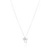 (925 Silver) Cleo RB  Pearl Ribbon Silver Necklace
