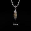 Men's Retro Meteorite Necklace: Luxurious Thai Silver Pendant, Perfect for Christmas or Anniversary Gifts