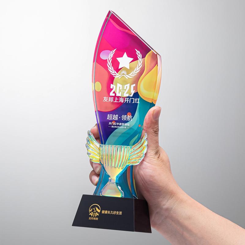 Maßgeschneiderte Kreative Hochwertige Kristalltrophäe, Wettbewerbspreis Jahresversammlung Souvenir, Heimdekoration, Auszeichnungsmedaille für Mitarbeiter, 1 Stück