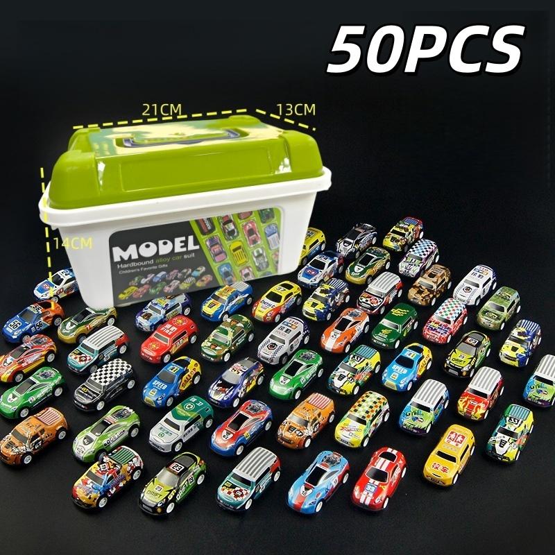 10/30/50Pcs Random Mini Alloy Car Model Diecast Cars Toys With Storage Box Christmas Gift For Kids Sliding Inertia Vehicle Toys