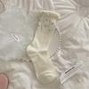Women's Spring and Summer Thin Wooden Ear Edge Wave Point Hollow Breathable Pile Socks