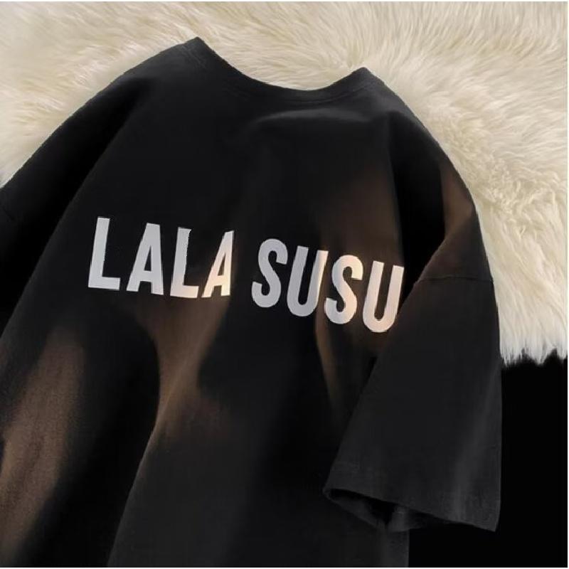 Pánská trička Letter Graphic Print Trička módní značky pro muže oversize trička Muži Oblečení Neformální Tričko Muž Letní Korejský Retro