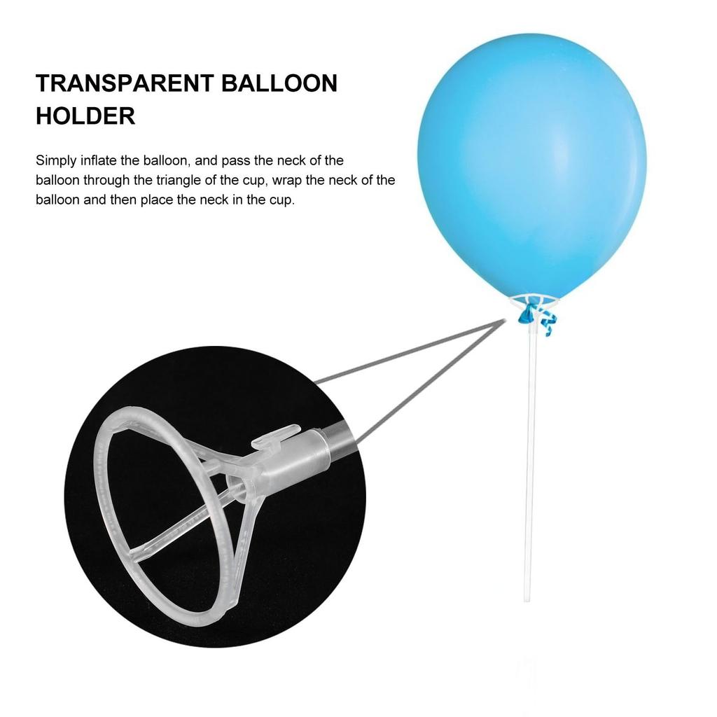 EXCEART Balloon Balloon Balloon Holder with Balloon Balloon Transparent Balloon Wedding Balloon Balloon Set of 50 Sticks, Holder, Cup, Cup, Plastic,