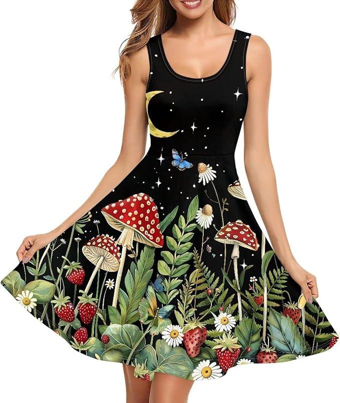 Summer Dress Casual Sleeveless Vest Cotton Skating Vest Short Medium and Long Dress