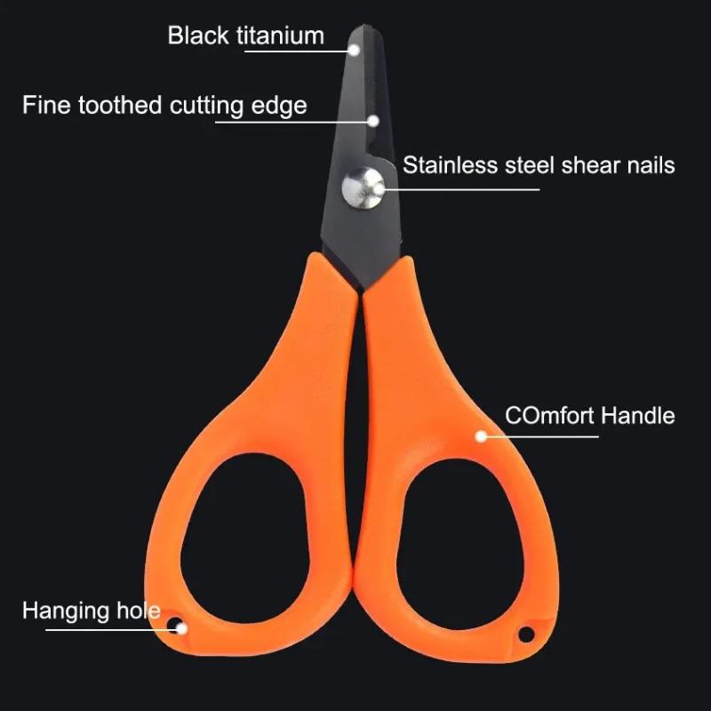 420 Stainless Steel Black Titanium Mini Fish Line Cutter Round Head Outdoor Fly Fishing Scissor Tackle Pesca Accessories