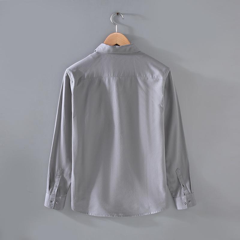 Japanese Style Men's Casual Loose Fit Work Shirt Jacket, Long-Sleeved for Spring and Autumn
