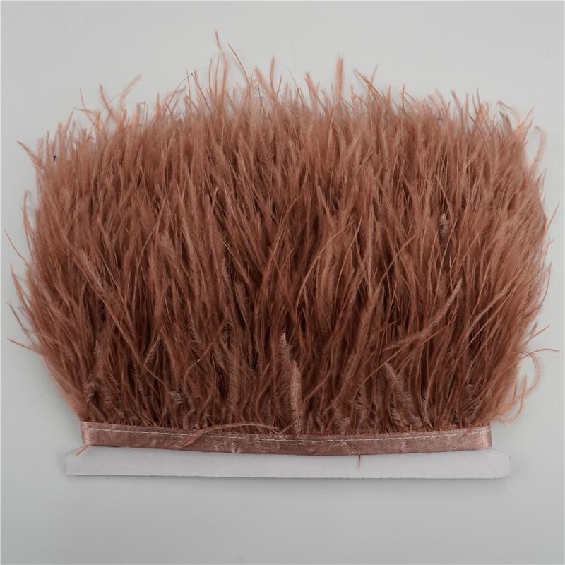 8-10cm Ostrich Feather Trims for Needlework and Handicraft Black Plume Skirt Decoration Natural Feathers Ribbon Fringe