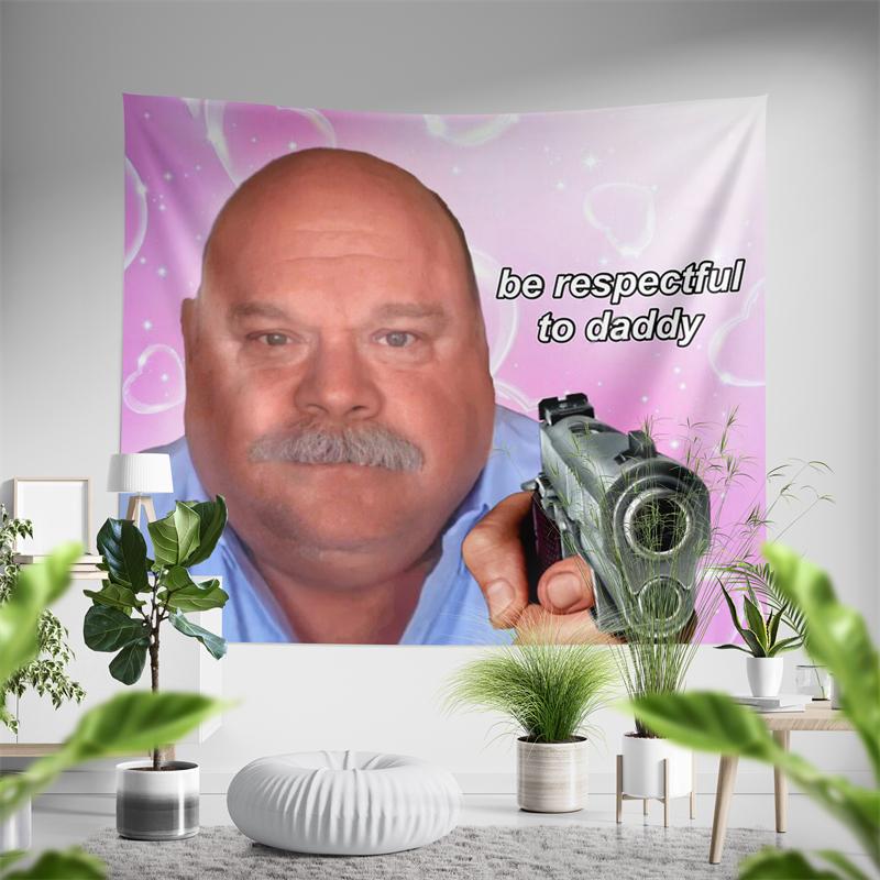 Aertemisi Bertram Winkle Be Respectful to Daddy Funny Meme Tapestry Wall Hanging Art for Bedroom Living Room Decor Party