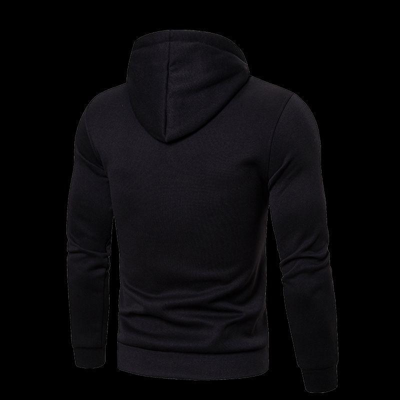 2025 Men's Trendy Solid Color Hooded Sweatshirt - Autumn/Winter Versatile Casual Pullover