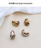 Y2K Style Leopard Print Retro Stud Earrings for Autumn/Winter