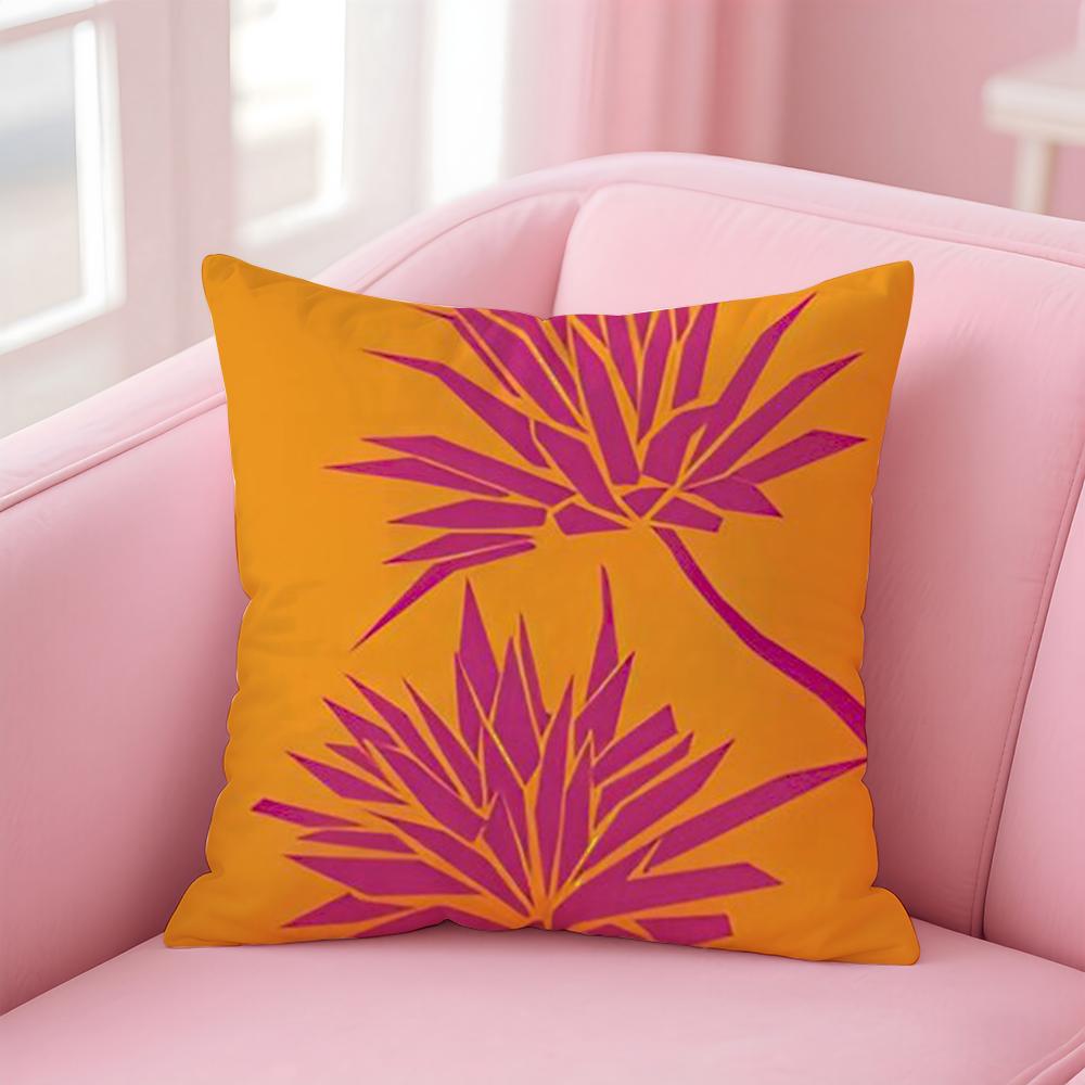 Colorful Flower Illustration Print Art Cushion Cover Pillowcase Short Plush Invisible zipper Room Sofa Cushion Cover