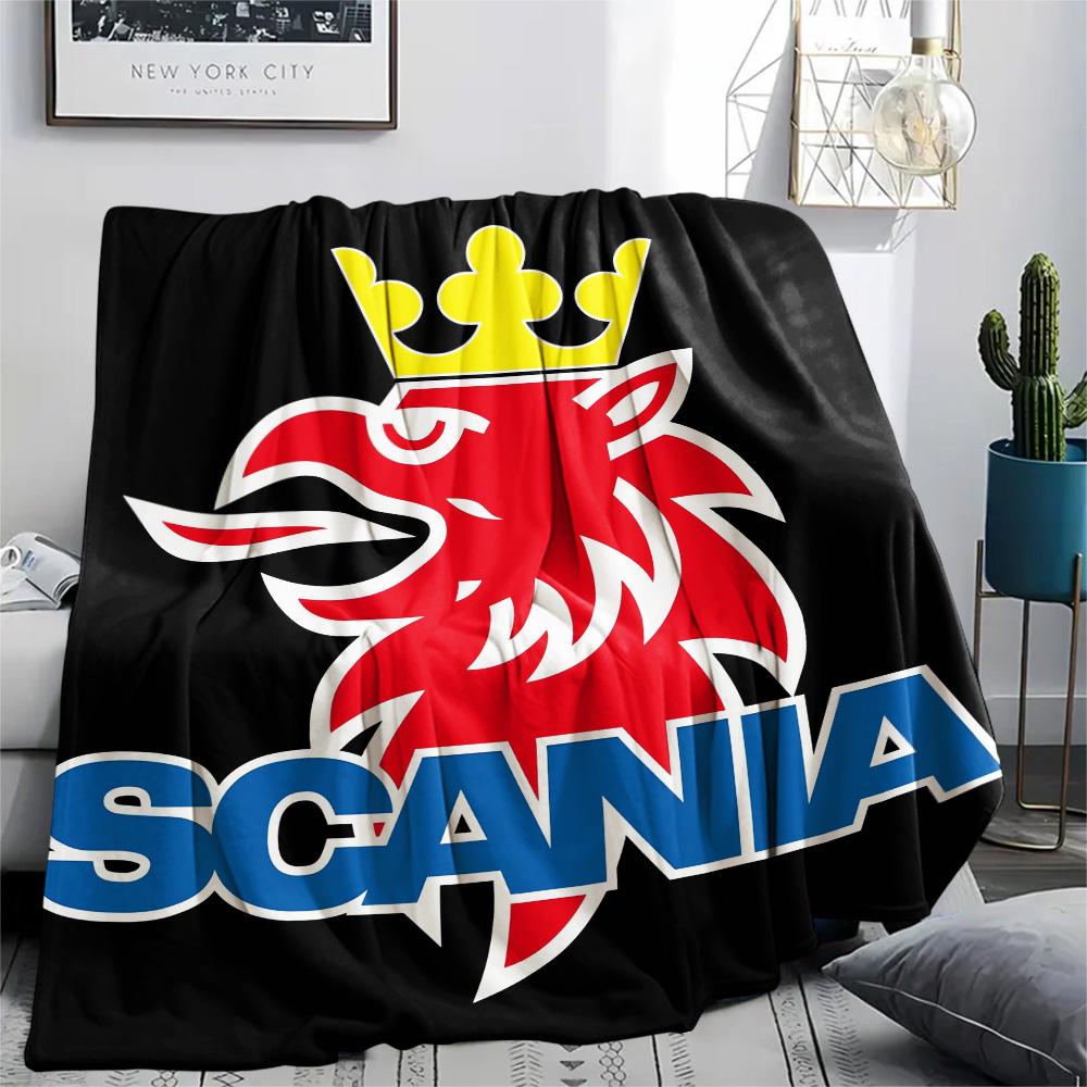 Scania Griffin Head Nákladní Auto Logo Samolepka Deku Deku na Pohovku Kempování Digitální Tisk Venkovní Plyšová Deku Lze Prát v Pračce