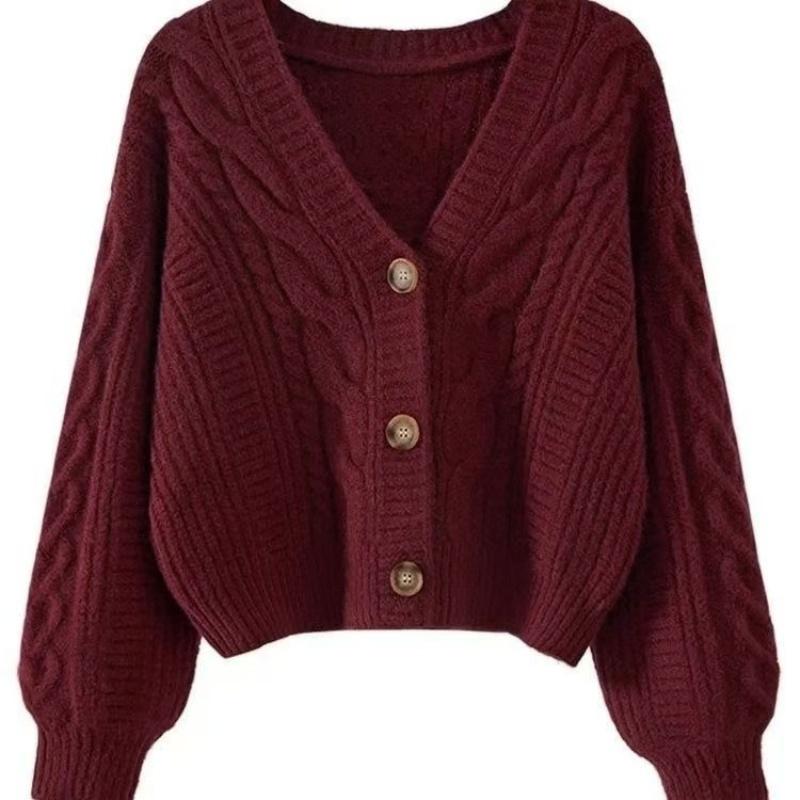Women Outerwear Elegant Autumn Winter Coat Loose Matching Cardigan for Women Long Sleeve Top Vintage Casual Basic Top Sweater Knitwear
