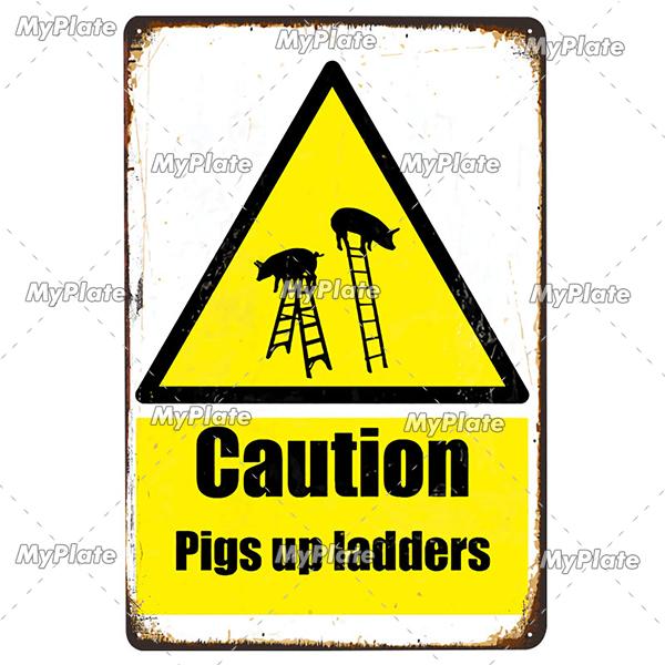 ATTENTION Sign Vintage Metal Sign Tin Sign Vintage  Decoration Plaque Home Wall Decor Bar Sign Home Decor Poster Custom