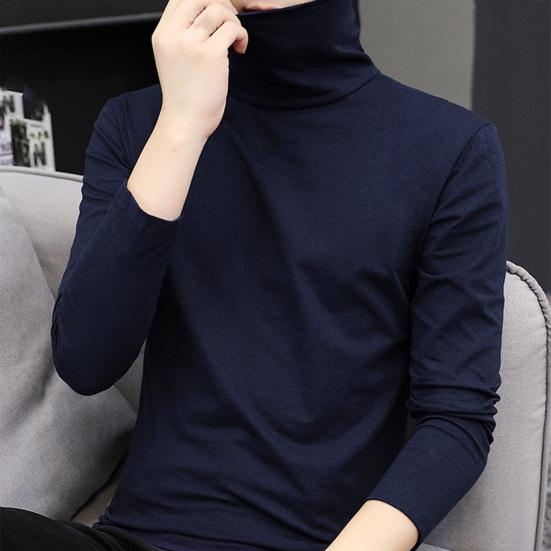 Muži Podzim Zima Spodní díl Top Vysoký límec Ochrana krku Dlouhé Rukávy Pružný Teplý Pulovr Pure Color