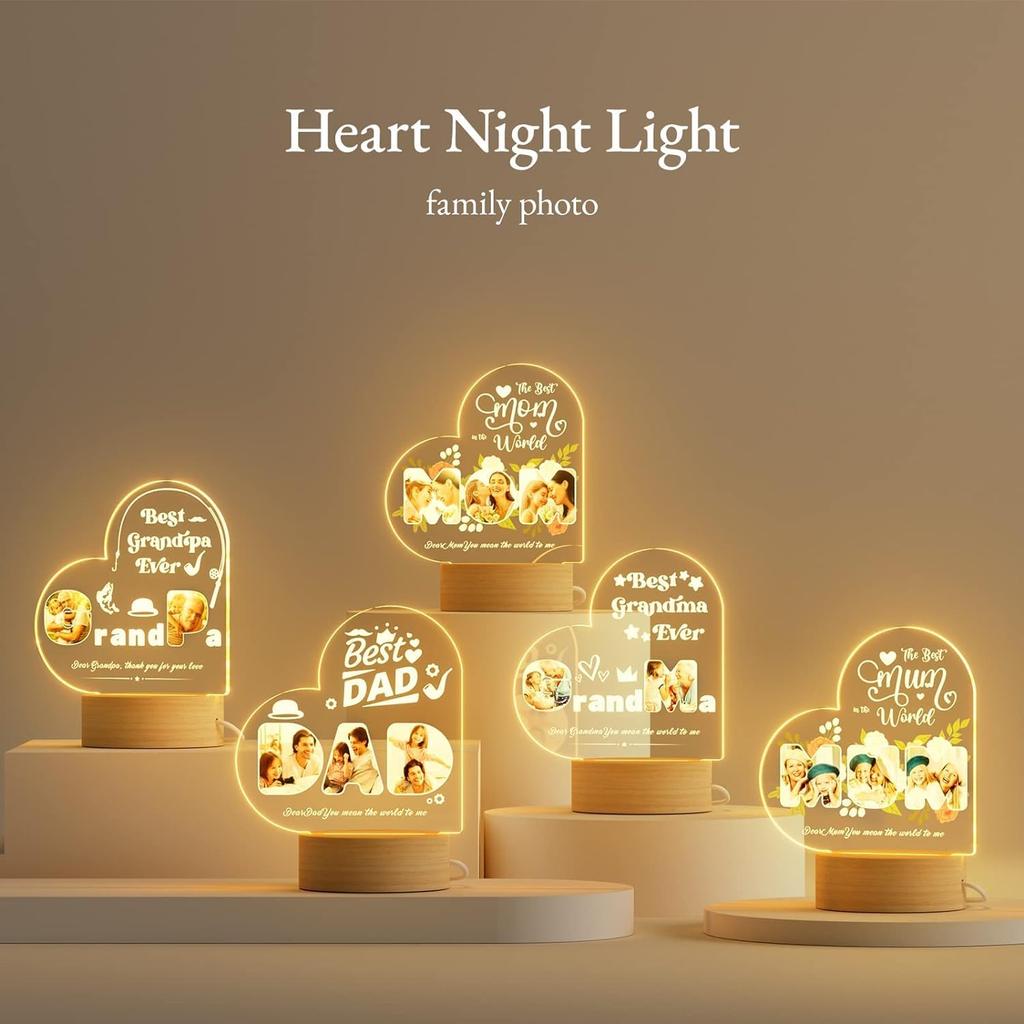 Bemaystar Personalized Mothers-Day Gift: Acrylic LED Night Light with Picture, Gifts for Mom, Stepmom, Mother In Law