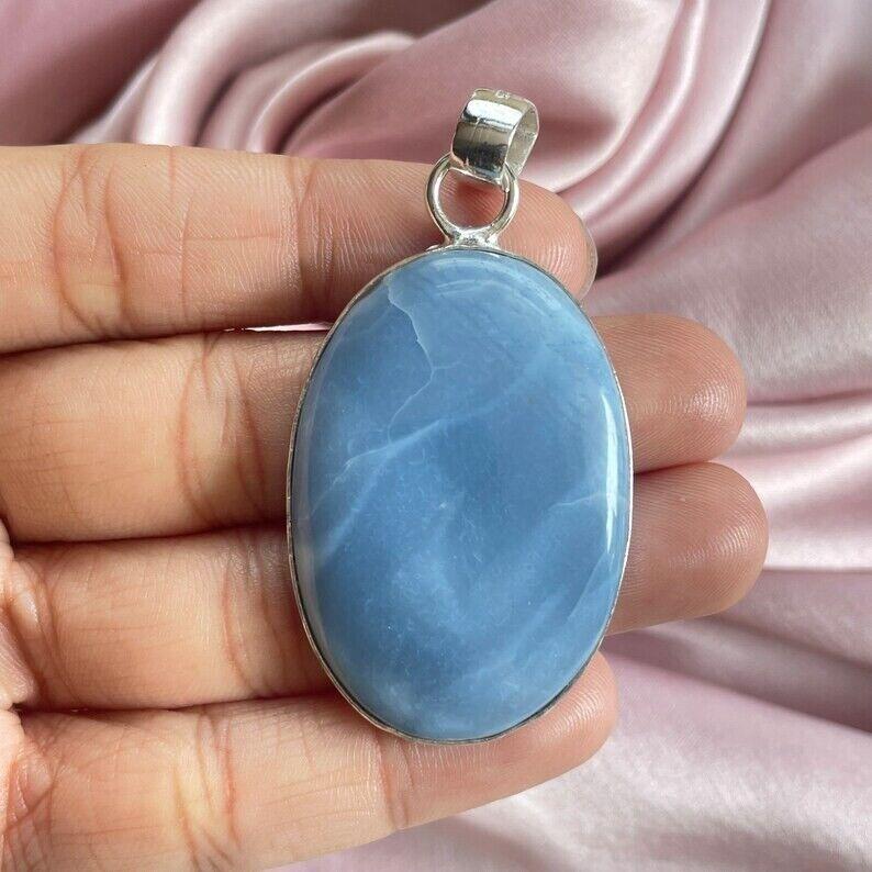 Owyhee Opal Pendant With Silver Chain Necklace 925 Sterling Silver Pendant