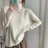 Solid-color Sweater Women's Fashion Korean-style Half Turtleneck Pullover Casual Loose Long-sleeved Knitted Sweater for Spring and Autumn