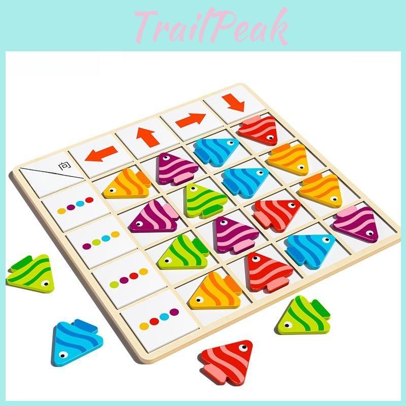 Fish Matching Wooden Toy Children Logic Skills Early Education Game Interactive