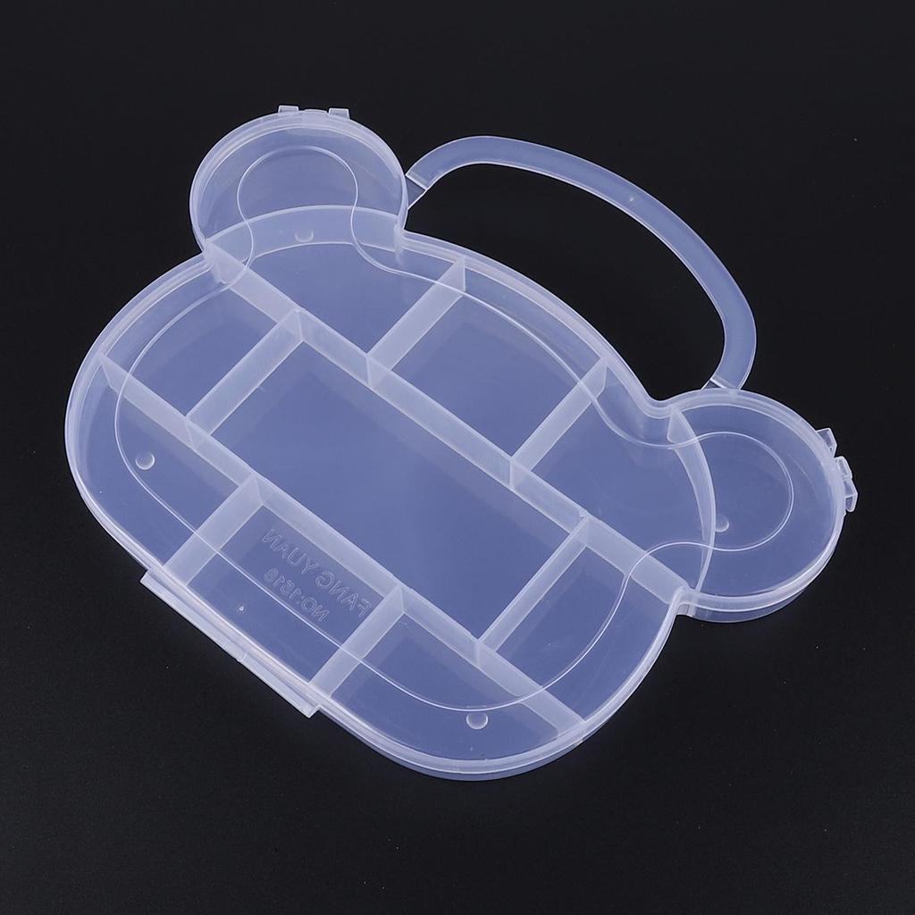 PVC Adjustable Practical Bear Storage Box Bead Ring Box Jewelry Presentation Organizer