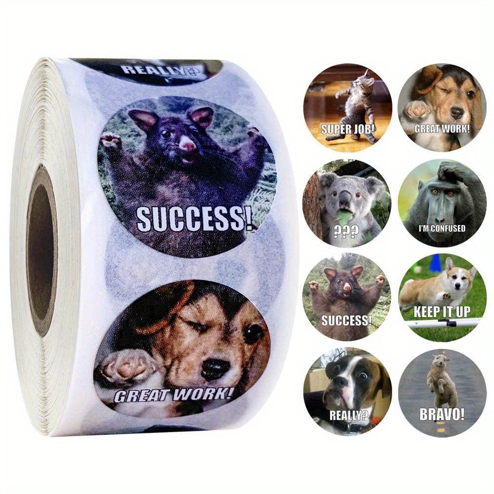 

PawPals 500-Count Motivational Dog Decals, Inspirational Reward Labels for Office, School, Classroom, and Home Decor 1inch/2.5cm