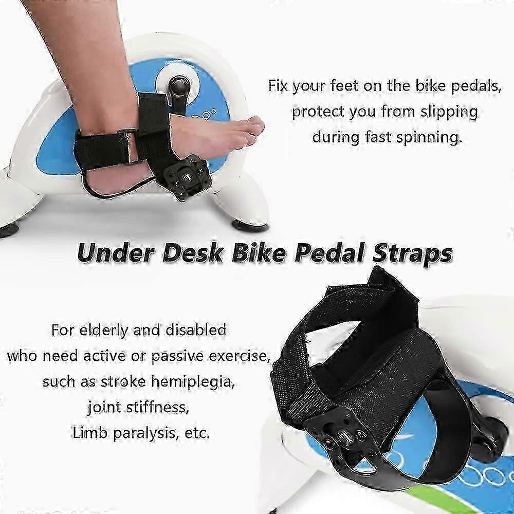 2 PCS Under Desk Bike Pedal Straps, Bicycle Foot Fixed Brace for Elderly & Disabled Stroke Leg Training