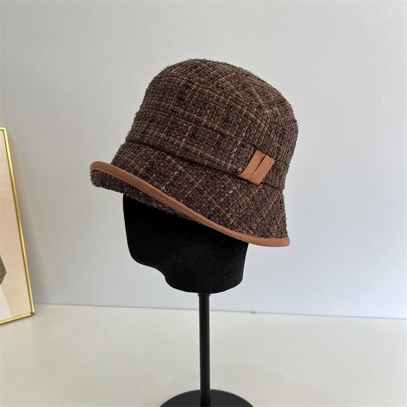

Autumn and winter new curling edge bucket hat women s casual fashion personality temperament show washbasin hat M（56-58cm） червоний